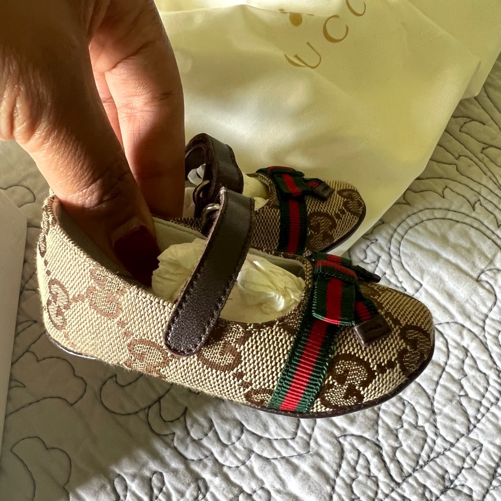 Baby Gucci flats, used once’s over 7 years ago. With dust bag, original box